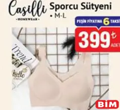 CASİLLİ SPORCU SÜTYENİ fiyat ve kampanya bilgisi